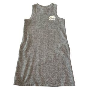 Roots Canada Women's Tank Dress French Terry Chest Logo Size XS Gray Heather